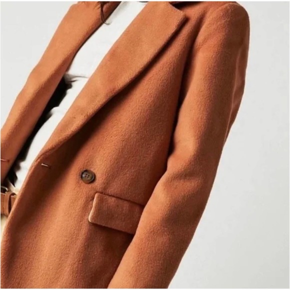 Free People Jackets & Blazers - Free People Mari Solid Blazer Peacoat Jacket Burnt Orange NEW Medium